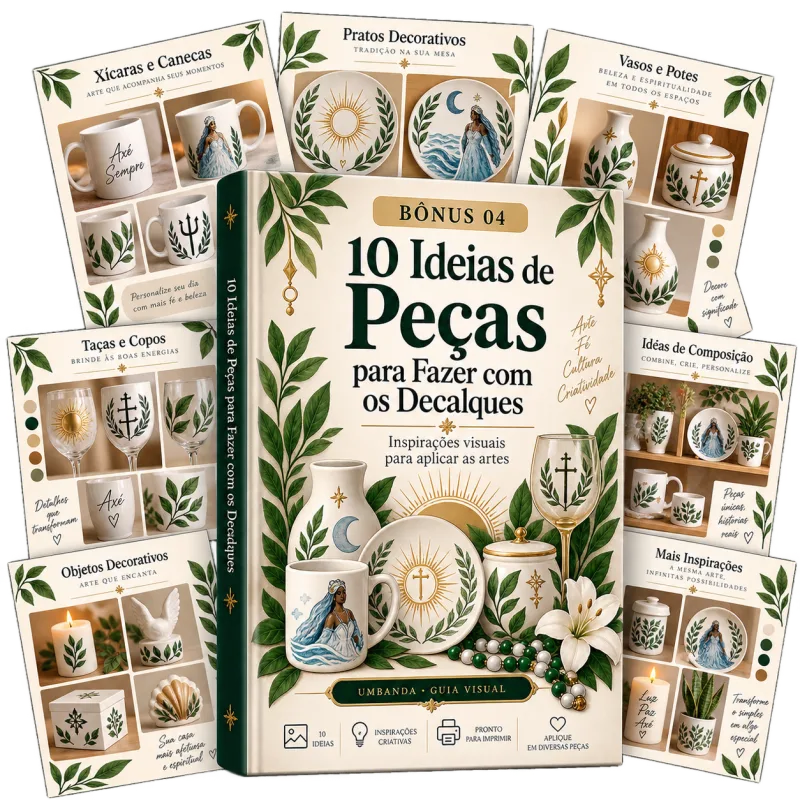 Mockup de 10 ideias de peças para fazer com decalques