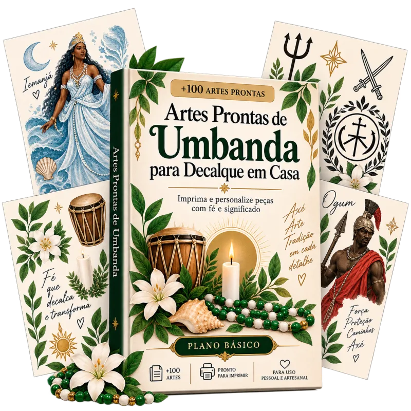 Plano básico com mais de 100 artes prontas de Umbanda para decalque