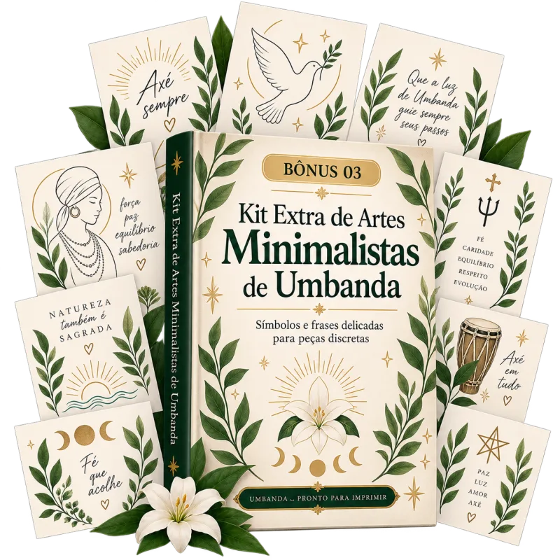Mockup do kit extra de artes minimalistas de Umbanda